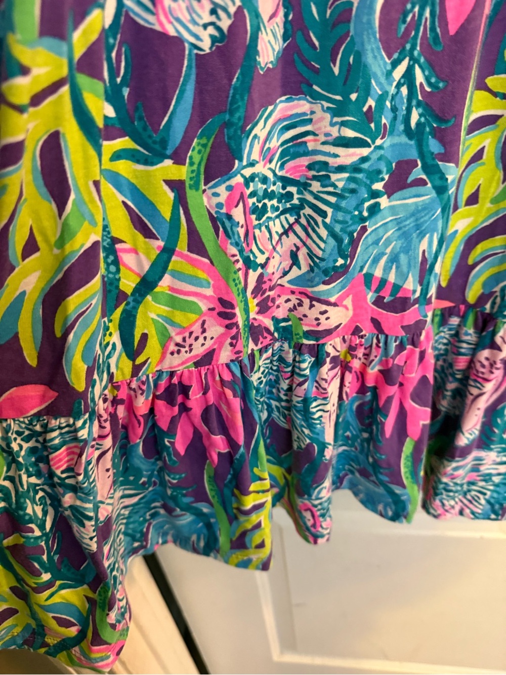 Saira Halter Party All the Tide Dress Floral Tropical Sz L EUC Lilly Pulitzer - Picture 2 of 6